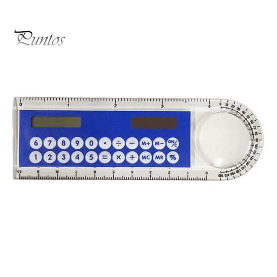 

Калькулятор солнечной линейки Многофункциональный большой экран Канцелярские принадлежности 3 в 1 Длина 10 см Солнечная карточная линейка для школы темно-синий