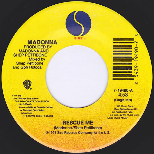 

7inch Record MADONNA Rescue Me 719490 Sire 1991 US Pop Used