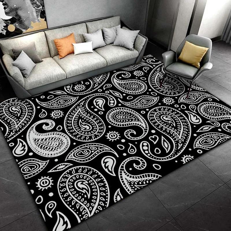 

Boho Multicolor Bandana Area Rug: Tie-Dye Style for Living Room Bedroom Non-Slip Floor Mat Home Decor 60x90cm(23x35in)