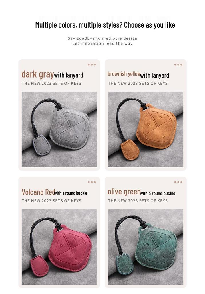 Wuling Bingo 2023 Sheep Suede Car Key Cover with Buckle Keychain