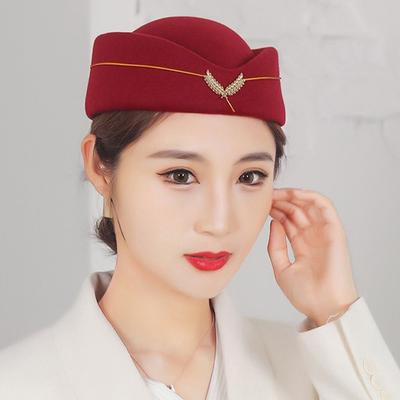 Railway Hats Cosplay Airline Uniform Caps Air Hostesses Hats Stewardess Berets Hat Felt Beanie Hats