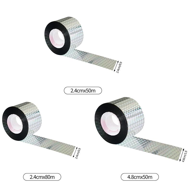 Double Sided Reflective Bird Repellent Tape Pond Orchard Anti-Bird Colored Ribbon Balcony Bird Guard Laser Bird Repellent 50/80M