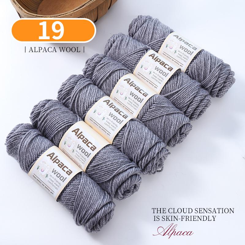 Alpaca Wool Medium Thick Yarn Ball for Hand-Knitted Cardigans, DIY Scarves, and Sweaters