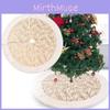 Beautifully Crafted Christmas Tree Skirt With Rich Gold Thread Floral Design For Festivities