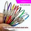 10Pcs/Lot Colorful Iron Wire Keychain Cable Loop Screw Lock Rope Key Holder Keyring Key Chain Rings For Jewelry Making Supplies