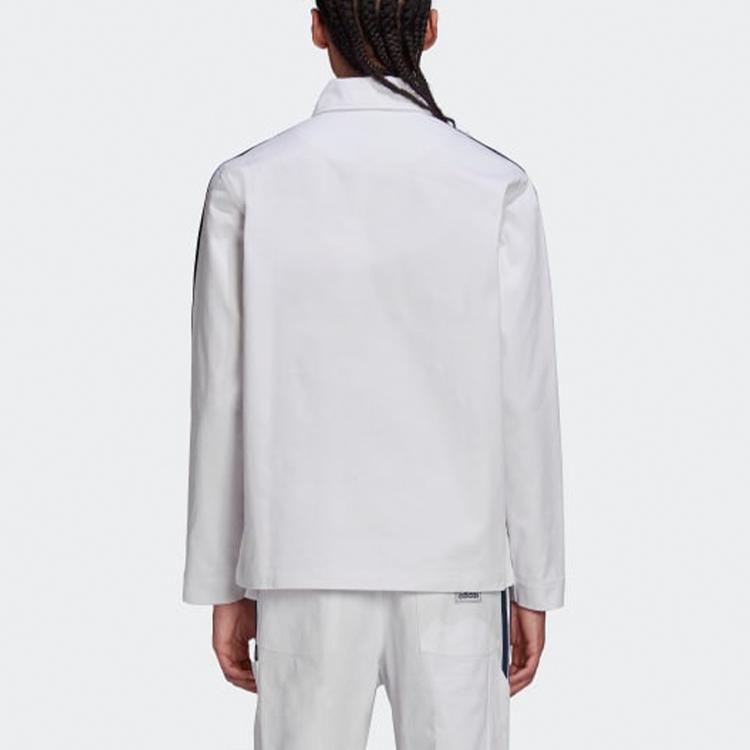 Adidas Originals X Noah Collaborative Logo Stripe Sports Jacket Men Jackets White GS1391