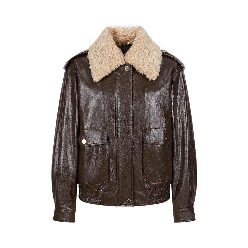 

JZ Anna & Co. Women s Modern Spliced PU Leather Jacket M