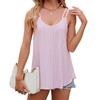 TIFICY Damenmode Casual Sommer Frühling Einfarbig Druck Ärmellos U-Ausschnitt Blusen & Hemden