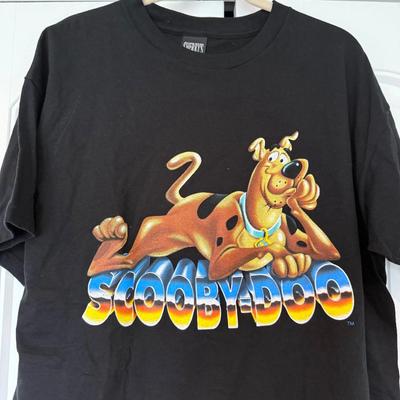 Nieuw VTG Jaren 90 Zwart 3D Belettering Scooby Doo T-shirt 90s Y2K Zeldzaam NOS XL