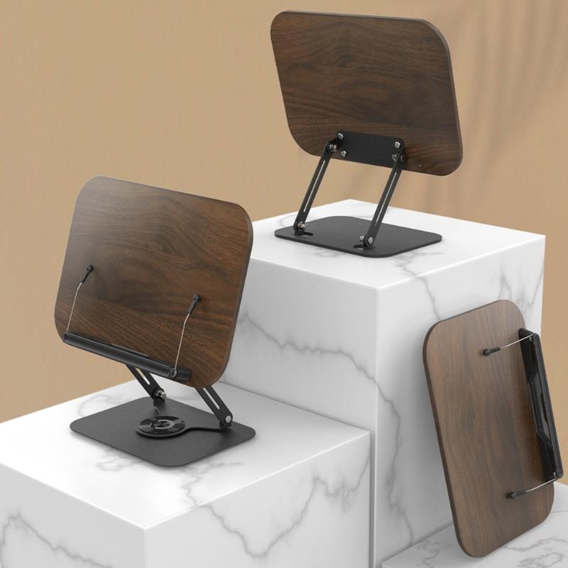 MultiAngle Rotating Laptop and Tablet Stand Foldable and Adjustable Reading Stand with Spring Clip for Easy Travel