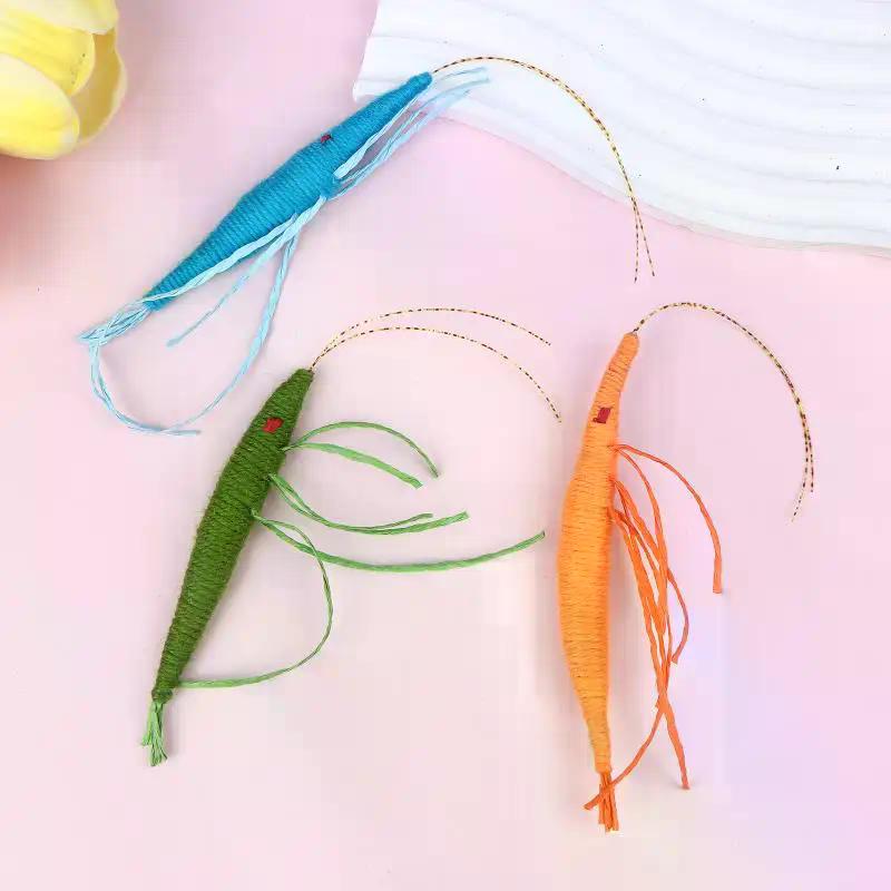 New Woolen Prawn Cat Toy Contains Rattle Paper To Play With And Entertain Cats Chew Toys Cat Toys