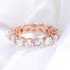 Smyoue 3/3.5/5mm Rose Gold Color All Moissanite Rings for Women Sparkling Wedding Ring 925  Silver Classic Jewelry Bands