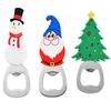 Christmas Beer Opener Santa Snowman Bottle Openers Silicone Stainless Steel for 2025 Christmas Party Decor Supplies