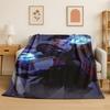 Kpop Demon Hunter Rumi Mira Zoey Cartoon Group Flannel Blanket Soft Warm Throw Blanket for Bedroom Living Room Bed Travel Gift