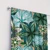 Elegant Floral Botanical Curtains Set Emerald Green Teal Patterned Window Drapes Living Room Bedroom Bohemian Tropical Style Hom