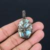 Tree Of Life Copper Larimar Gemstone Pure Copper Wire Wrapped Handmade Pendant Jewelry For Gift