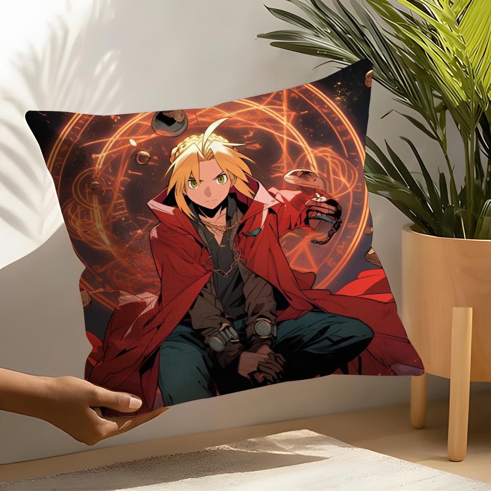 Fafullmetal Alchemist Brotherhood Pillow Case Linen Cushion Covers For Decorative Sofa Home Pillows Case Car Chair Pillows Cases