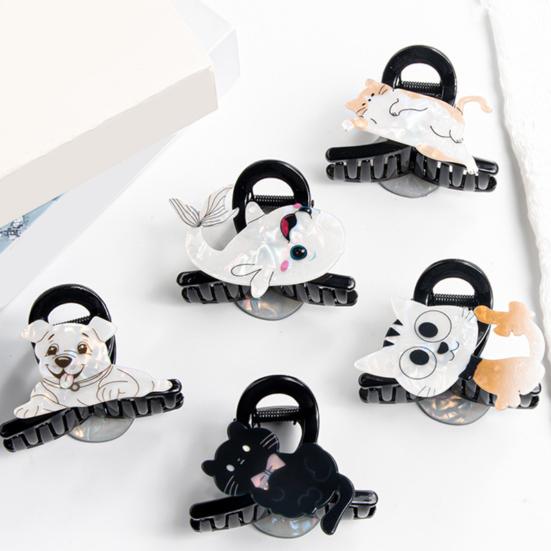 Hair Claw Cartoon Animal Design Back Head Hair Clip Anti-slip Teeth Strong Grip Shark Hair Clip Versatile Hair Accessory