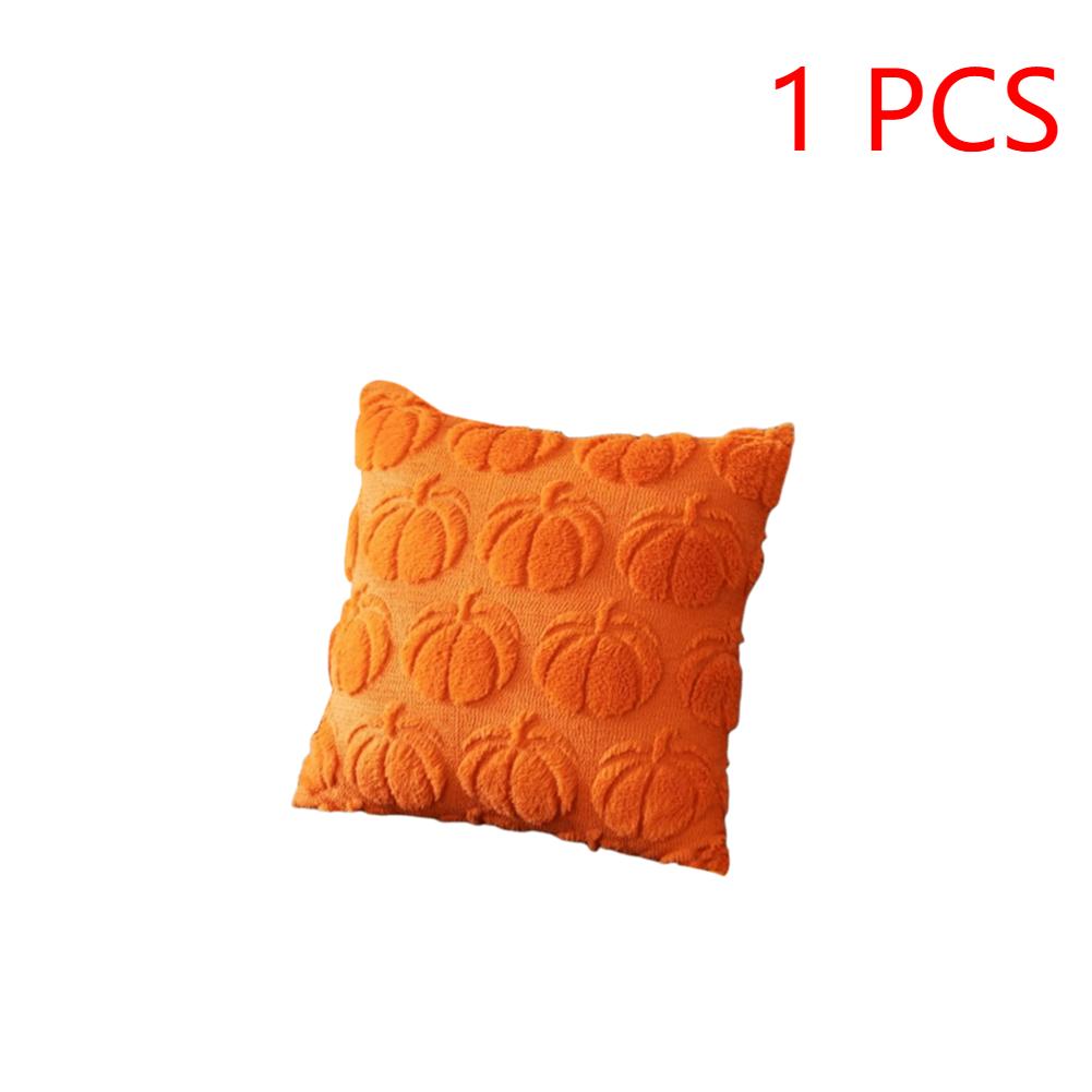 1-10Pcs 45x45CM Pumpkin Fall Decorative Throw Pillow Covers Soft Autumn Plush Accent Couch Cushion Cases for Halloween Decor