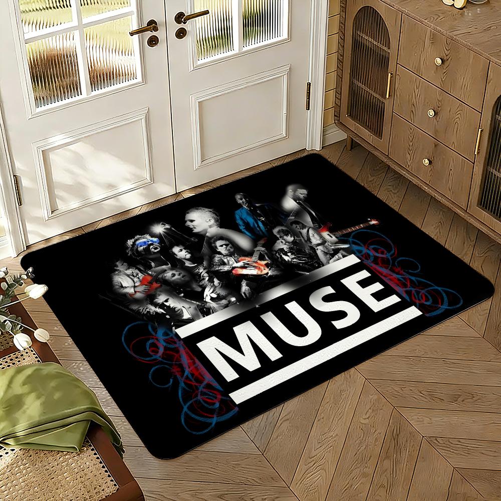 Alternative rock the muse band Floor Mat Soft Thickened Absorbent Non-Slip Bedroom Living Room Door Mat Home Decor Flannel Rugs