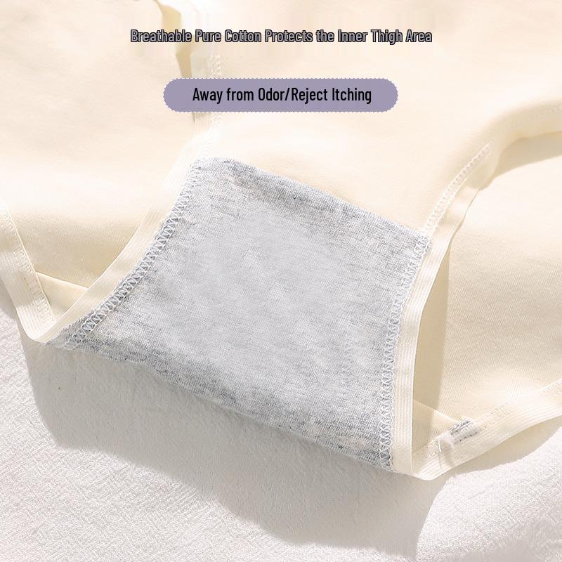 Women's Japanese Sweet Mid-Waist Pure Cotton Panties - Breathable Girly Triangle Shorts