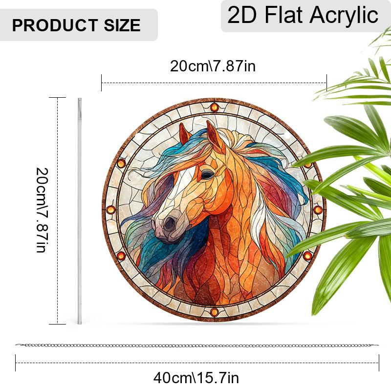 Acryl Bunter Pferd Suncatcher Buntglas-Effekt Fensterhänge-Ornament Reitsport-Liebhaber Geschenke