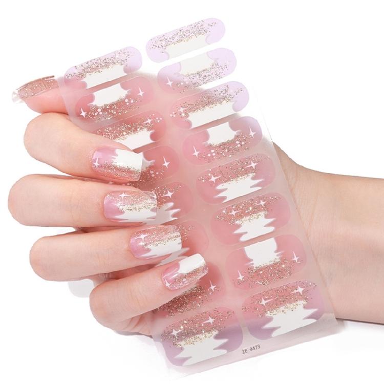 French Manicure Stickers Set Chip Resistant Design Seamless Adhesion Perfect For Short Or Long Nail Shapes