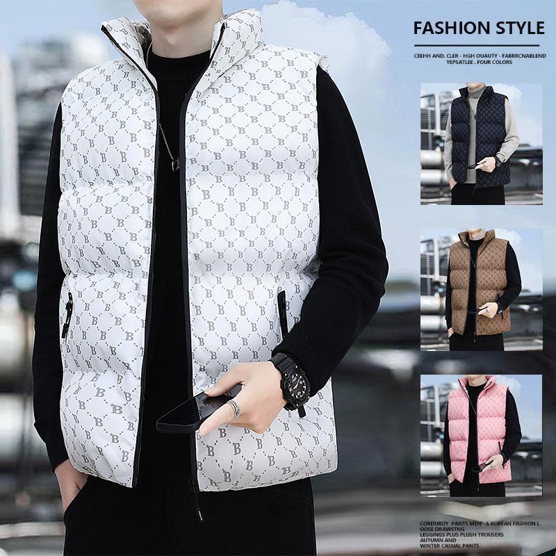 Baumwollweste Herren Herbst und Winter Trend Schultern Ärmellose Jacke Jugend Verdickte Warme Baumwollkleidung Unterhemd