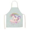 1Pcs Kitchen Apron Cartoon Unicorn Music Printed Cotton Linen Aprons for Women Men Cooking Accessories Delantal Cocina Mujer