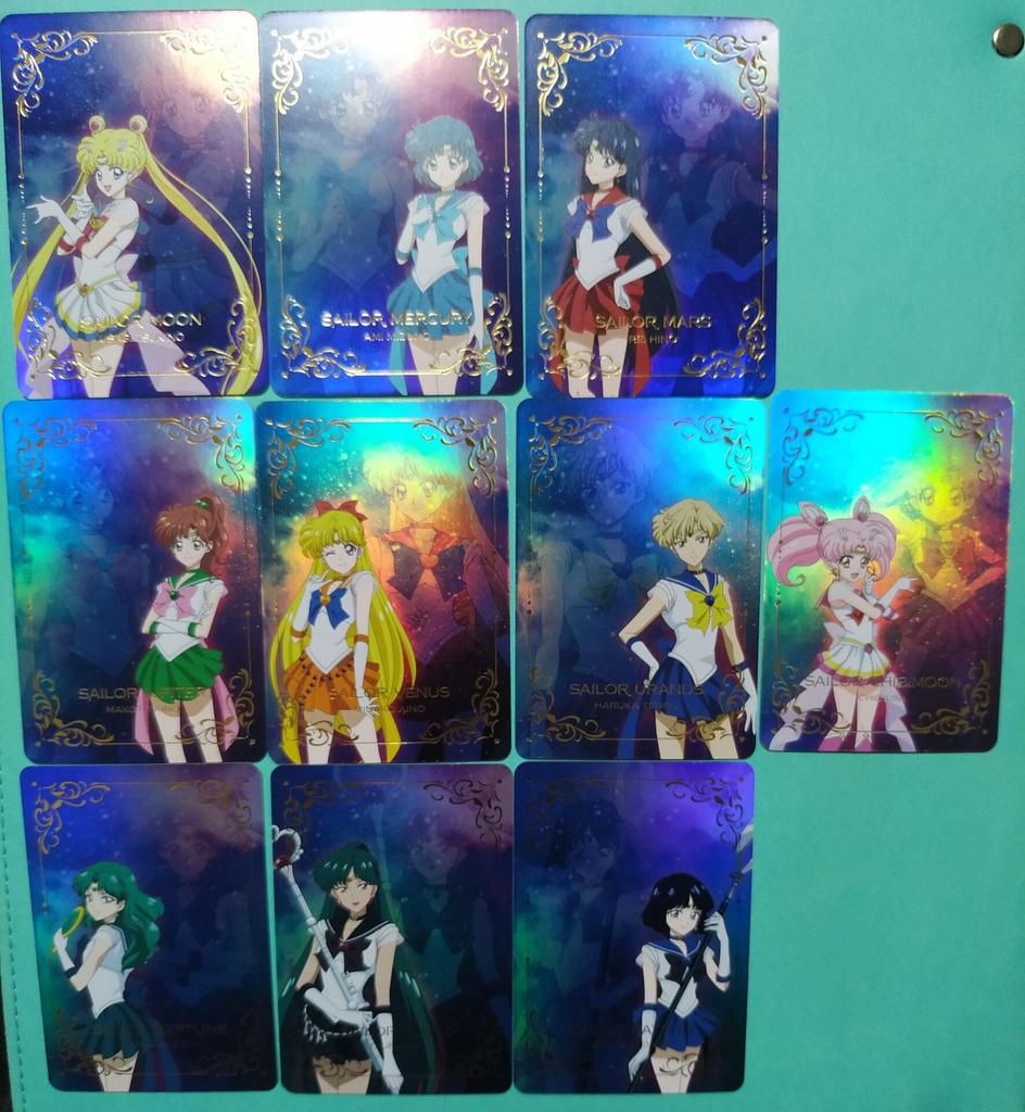 Diy 10ks/sada Sailor Moon Sebekontrola Sbírej Podpis Obchodní Flash Karta Anime Kreslený Vánoční Dárek