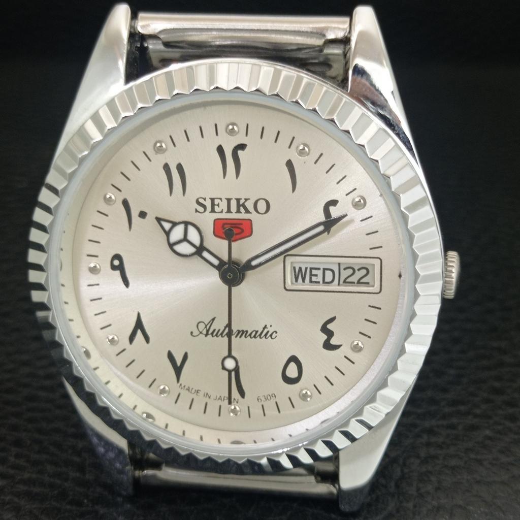 REFURBISHED SEIKO 5 AUTOMATIC 6309A VINTAGE JAPAN MENS SILVER WATCH a442487-1