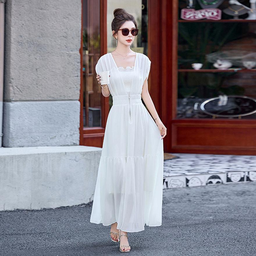 Design Sense Gentle Wind Waist Thin Dress Women's Summer New Elegant Slim Temperament Skirt