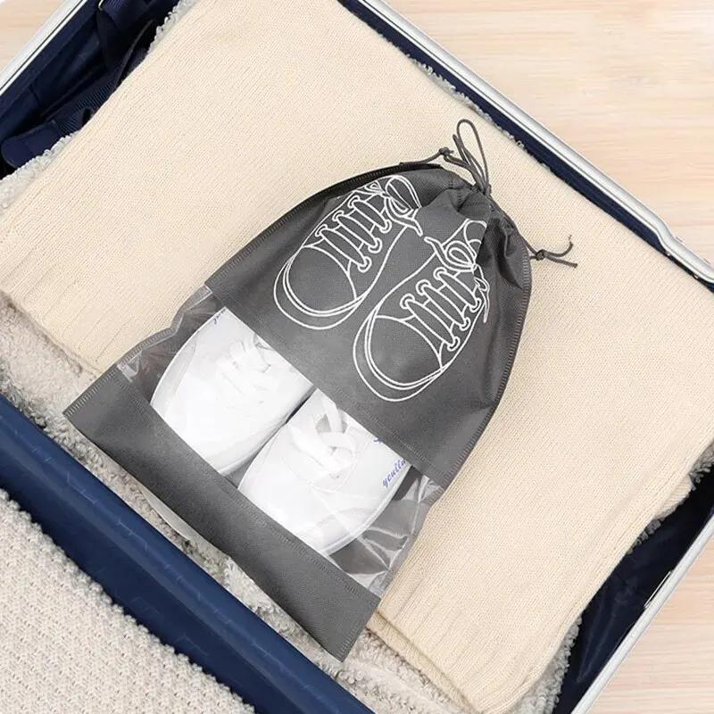 

(10 шт)Сумка для хранения обуви из нетканого материала, пыле- и влагонепроницаемая, дорожный артефакт, чехол для обуви, бытовой чехол для обуви Medium