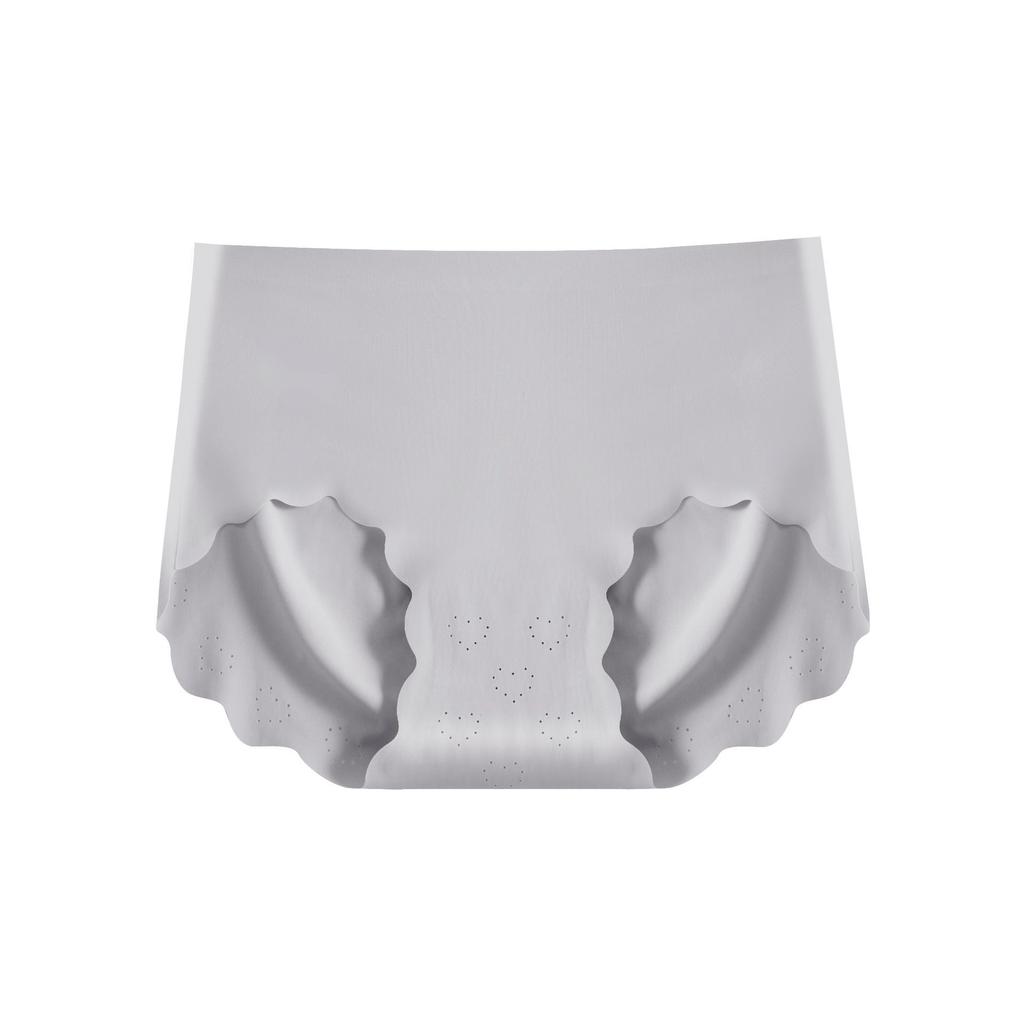 Ice Silk Panties Women's Mid Waist No Trace Graphene Antibacterial Bottom Breathable Comfortable Anti Hip Pinching Underwear