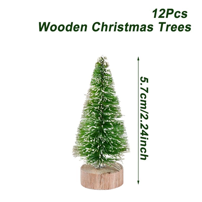

8pcs Mini Christmas Tree Wooden Xmas Ornaments Merry Christmas Decoration For Home 2025 Navidad Kerst Noel New Year Gift 2025
