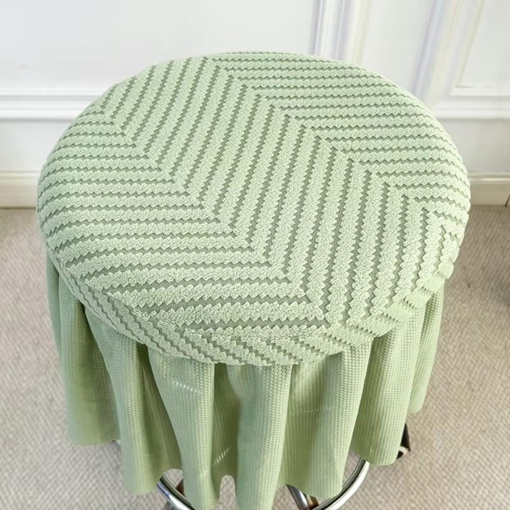 Soft Full-Coverage Bar Round Stool Cover Elastic with Skirt Hem Round Chair Cover Non-slip Thickened Stool Cushion Cover