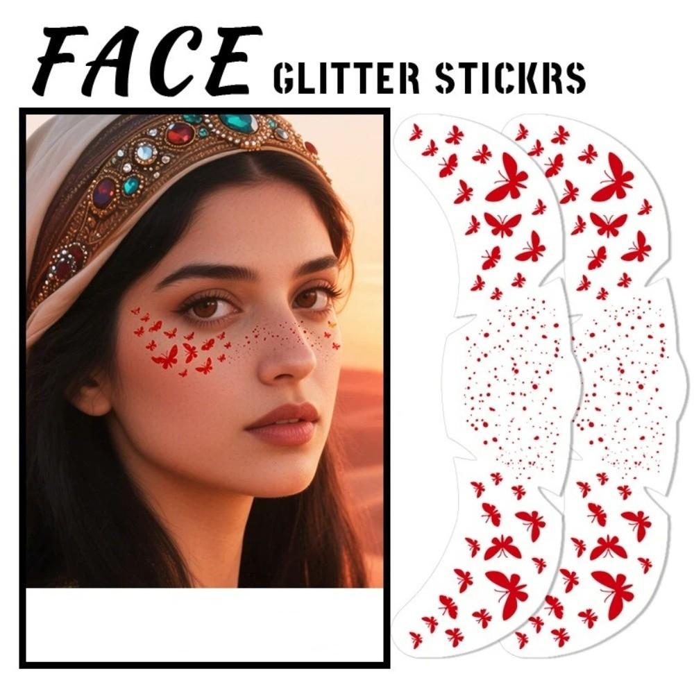 Waterproof Glitter Face Temporary Tattoo Disposable Face Tattoo Sticker  Make Up