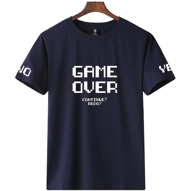 Herren Kurzarm Sommer Buchstaben T-Shirt Übergröße Locker Lässig Rot Reine Baumwolle T-Shirts Herren
