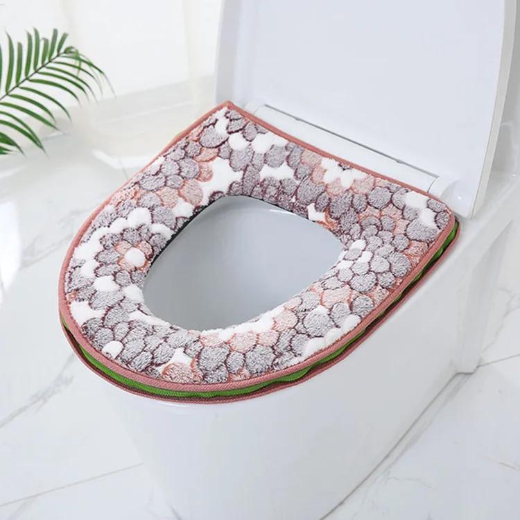 Universal Thickened Winter Toilet Seat Cover Fleece Heating WC Cushion Closestool Toilet Mat Lid