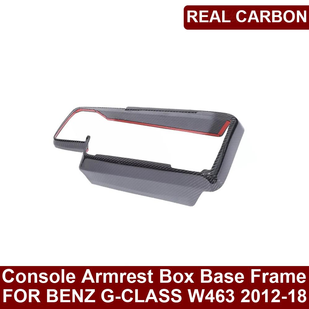 Car Real Carbon Fiber Central Console Armrest Box Base Frame Trim Cover For Mercedes-Benz W463 G350 G500 G550 G63 G65 2012-2018