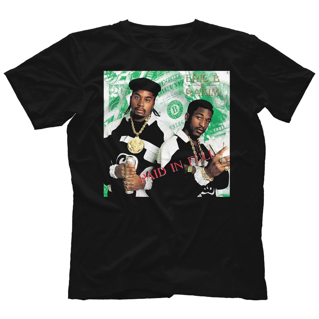 Vtg Eric B and Rakim Paid in Full Cotton Black Full Size Unisex Shirt BL647