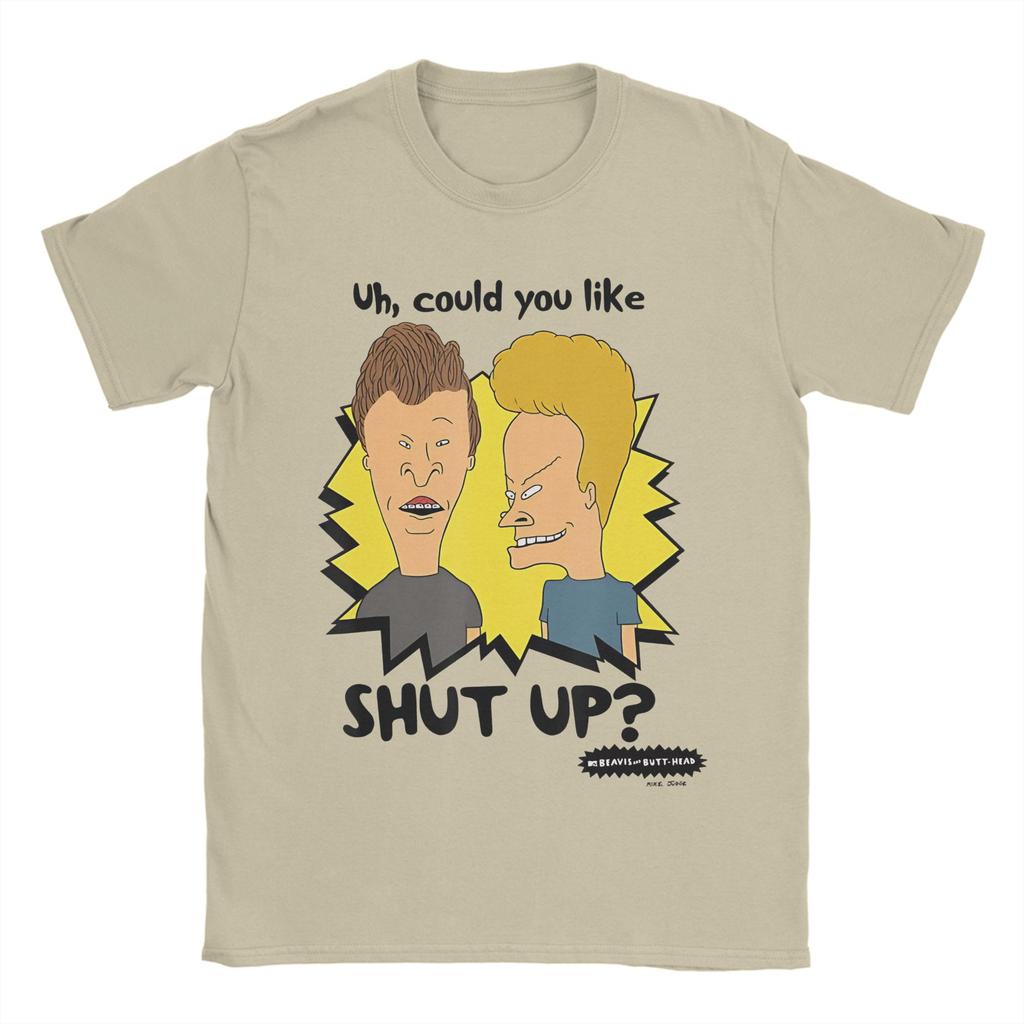 Funny Bickering Shut Up Beavis and Butthead T Shirt Cotton Casual TShirt Crewneck  Tees Short Sleeve Clothes 4XL 5XL 6XL