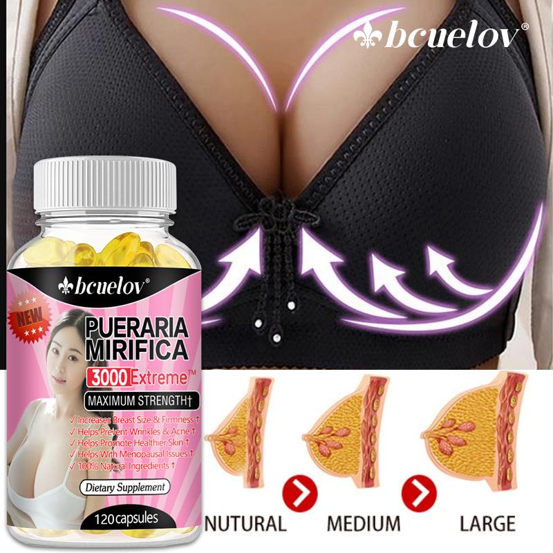 Pueraria Mirifica Extract Capsules 1000 Mg, for Breast Enlargement and Enhancement, 120 Capsules