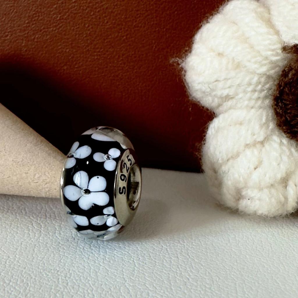 Colorful copper Mini Murano Glass Bead Charms Charm Fits Authentic Bracelets Blue Faceted Murano for Women Necklaces Jewellery