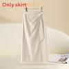 High Waist Slimming Asymmetrical Skirt With Slit For Office And Casual Wear
