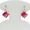 Exquisite Russian 585 Purple Gold Plated Rose Gold Square Redstone Earrings Simple Foreign Versatile Color Gold Earrings