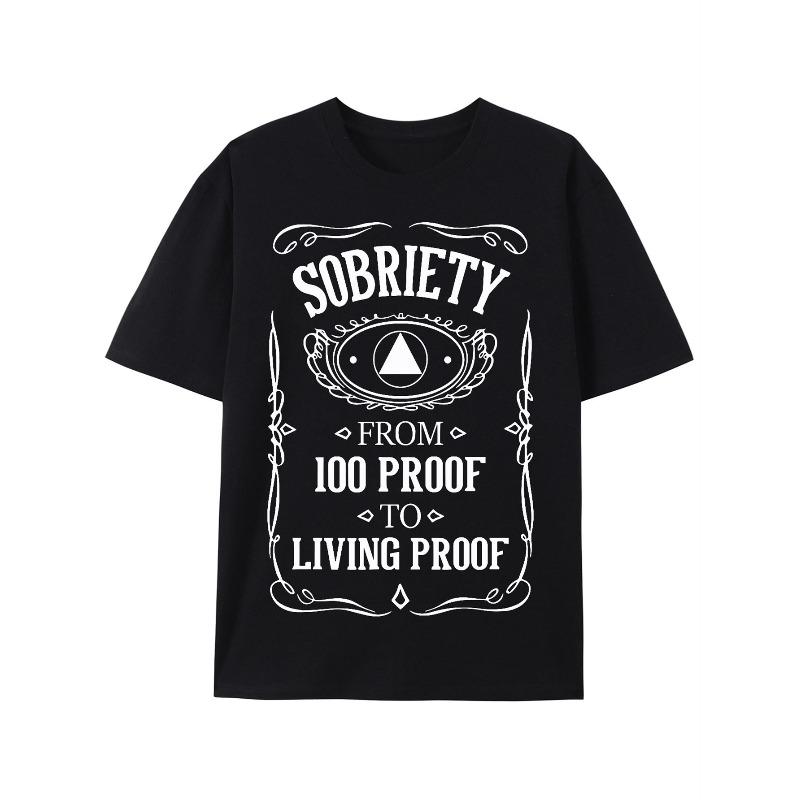 Европейские размеры Мужская футболка Living Proof Sobriety Anniversary AA NA - Доказательство для Living Proof Стрелка и Лавровый венок Графика S