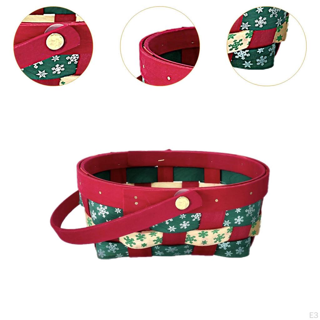 Christmas Gift Basket, Party Favor Creative with Handle Multifunction Year Reusable