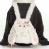 Bunny Eared Long Small Pearl Drawstring Tie Cartoon Plush Doll Backpack For Girl