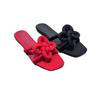 2025 Women's Genuine Leather Red Chinese Knot Flat Sandals - Square Toe, One-Strap Casual Outdoor Wear